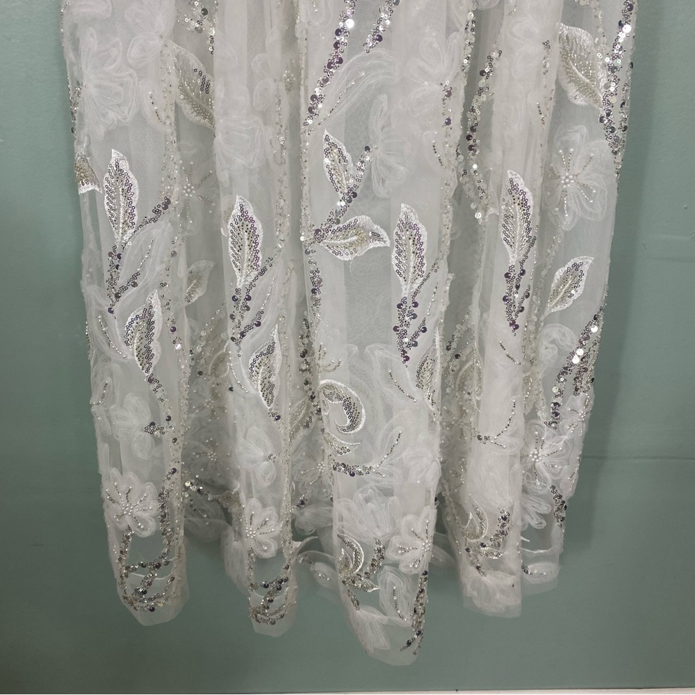 Helsi Beatrice Strapless Maxi Dress White Embellished Sequin Beaded Bridal Small - Picture 5 of 9